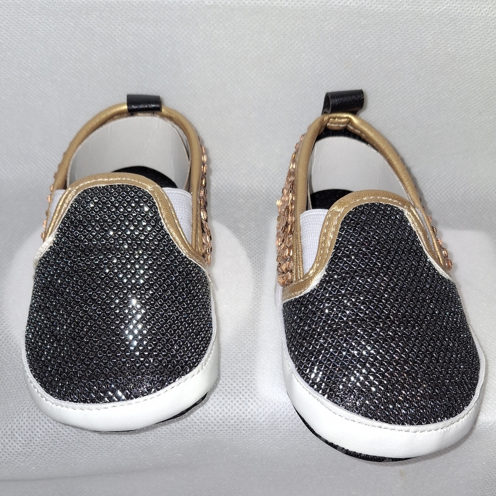 Sparkly Black and White Baby Shoes